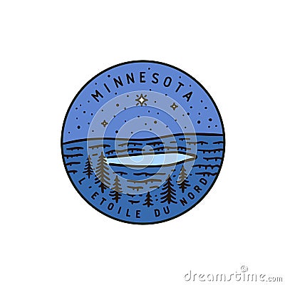 Minnesota. Forest lake Vector Illustration