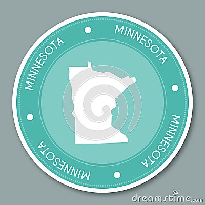 Minnesota label flat sticker design. Vector Illustration