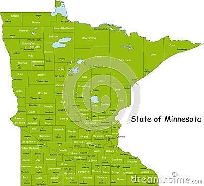 Minnesota map Cartoon Illustration
