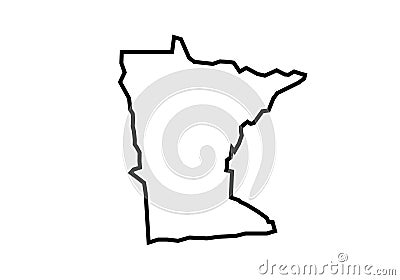 Minnesota outline map state shape Vector Illustration