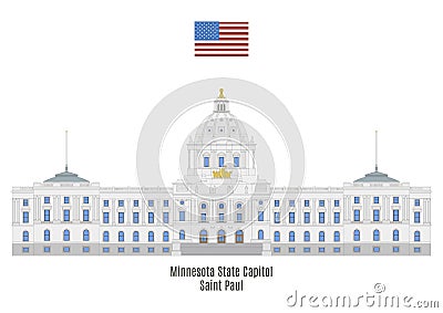 Minnesota State Capitol, Saint Paul Vector Illustration