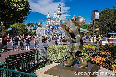 Minnie Mouse Bronze statue Disneyland Editorial Stock Photo