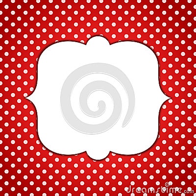 Minnie Red Frame Polka Dots Invitation Card Stock Photo