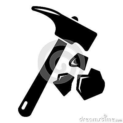 Minning hand hammer icon , simple style Vector Illustration