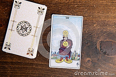 Minor Arcana of Pentacles, classic card of Rider Waite deck Editorial Stock Photo