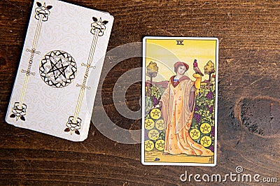Minor Arcana of Pentacles, classic card of Rider Waite deck Editorial Stock Photo