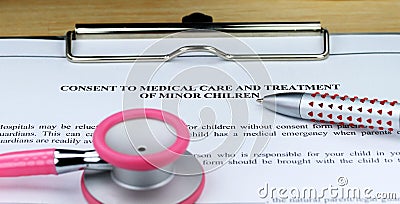 Minor Consent Stock Photo