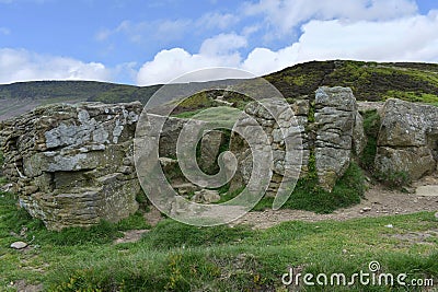 Nice rocks on The Nab above Edale Stock Photo