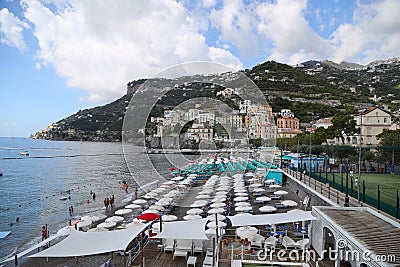 Minori beach on the Amalfi coast, Italy Editorial Stock Photo