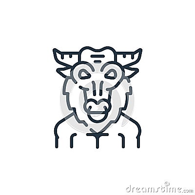 minotaur vector icon isolated on white background. Outline, thin line minotaur icon for website design and mobile, app development Vector Illustration