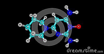 Minoxidil molecular structure isolated on black Cartoon Illustration