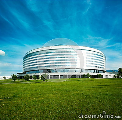 Minsk Arena in Belarus. Ice Hockey Stadium. Editorial Stock Photo