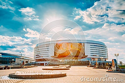 Minsk Arena In Belarus. Ice Hockey Stadium. Venue For 2014 World Editorial Stock Photo