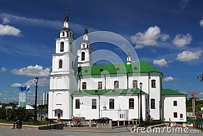 MINSK, BELARUS - AUGUST 01, 2013: The building of Holy Spirit Cathedral church Editorial Stock Photo