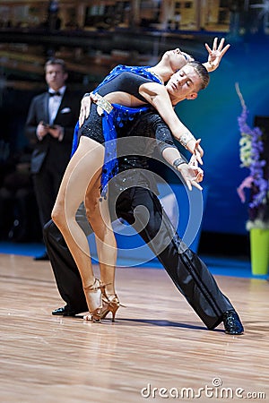 Minsk, Belarus-February 14,2015: Professional Dance Couple of Tc Editorial Stock Photo