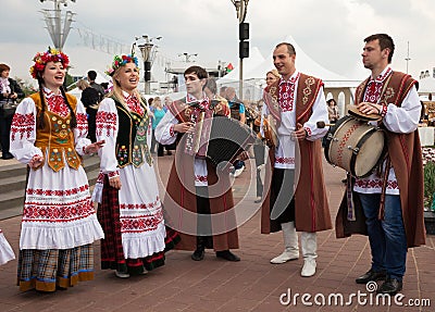 Minsk, Belarus, 09-May-2014: celebration of Ice Hockey World Championship Editorial Stock Photo