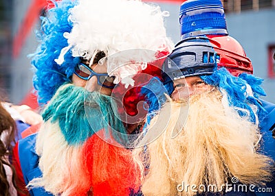 MINSK, BELARUS - MAY 11 - Czech Fans in Front of Chizhovka Arena on May 11, 2014 in Belarus. Ice Hockey Championship. Editorial Stock Photo