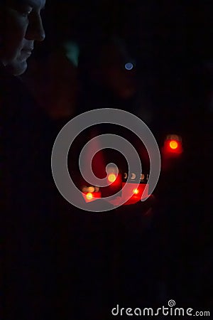 MINSK, BELARUS - OCTOBER 29, 2020: Spectators at literary evening in memory of repressed victims of Soviet regime at mass grave Editorial Stock Photo