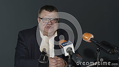 Press conference of Victor Babariko. Contender for the post of President of Belarus. Presedential Editorial Stock Photo