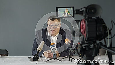 05.20.2020: Press conference of Victor Babariko. Contender for the post of President of Belarus. Presedential Editorial Stock Photo
