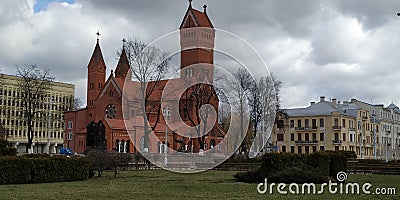 Minsk, historical center , ancient , Holy Spirit Cathedral Editorial Stock Photo