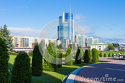 Minsk street landscape, Belarus Editorial Stock Photo