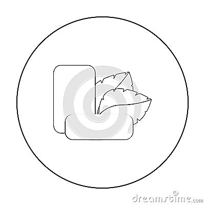 Mint chewing gum icon in outline style isolated on white. Dental care symbol. Vector Illustration