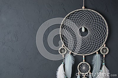 Mint cream dream catcher Stock Photo