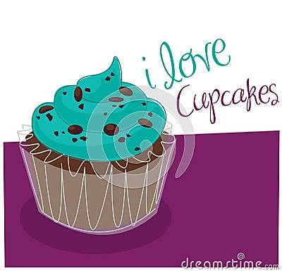 Mint Cupcake Stock Photo