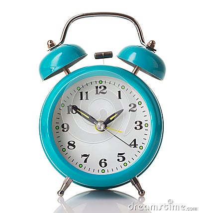 Mint green alarm clock Stock Photo