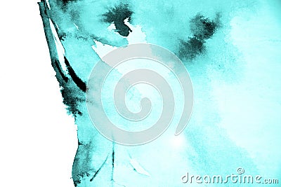 Mint green blue summer and white paint background texture with grunge brush strokes Stock Photo