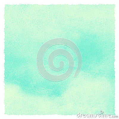 Mint green and yellow watercolor square background Stock Photo