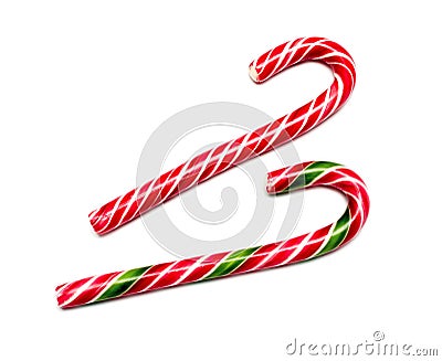 Mint hard candy cane striped in Christmas colours Stock Photo