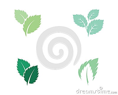 Mint leaves flat vector icon Vector Illustration