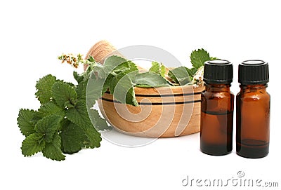 Mint oil Stock Photo