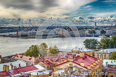 Mint Peter and Paul fortress top view Neva river Stock Photo