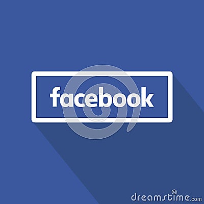 Facebook flat button design over blue background. Clean vector symbol. Social media sign. Vector Illustration