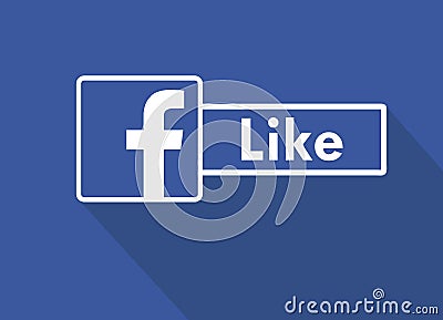 Like us on facebook. Flat design icon. Like me on facebook. Social media and networking. Vector Illustration