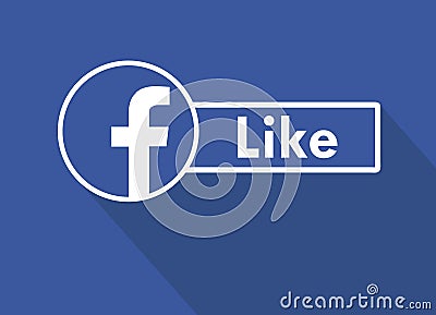 Like us on facebook. Flat design icon. Like me on facebook. Social media and networking. Vector Illustration
