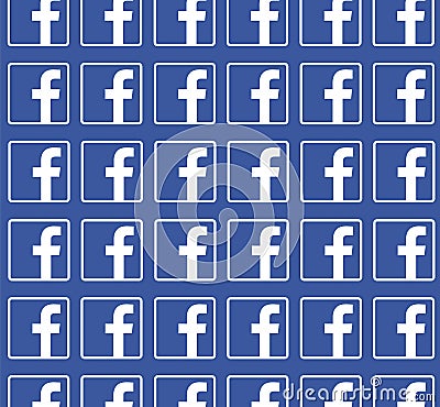 Facebook blue background with logo pattern. Clean vector design. Social media concept. Vector Illustration