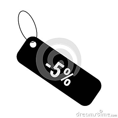 Minus 5 five percent discount sale label tag. Flat coupon sticker icon Vector Illustration