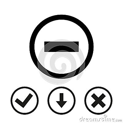 Minus icon stock vector illustration flat design Vector Illustration