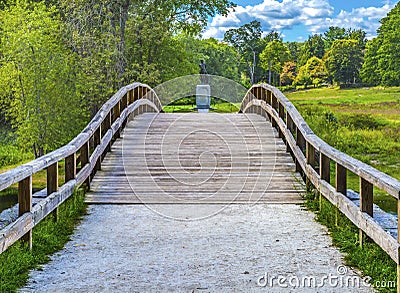 Minute Man Statue Old North Bridge American Revloution Monument Concord Massachusetts Stock Photo