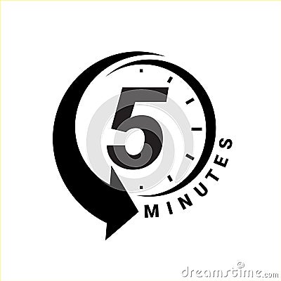 Minute timer icons. sign for five minutes. Vector Illustration