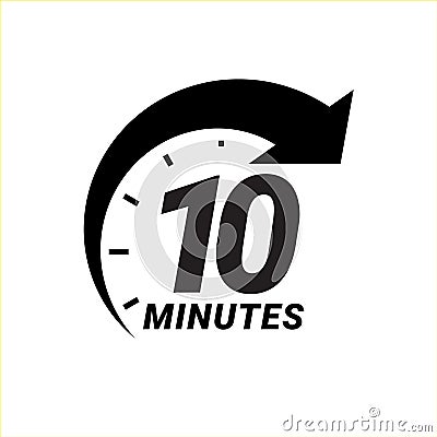 Minute timer icons. sign for ten minutes. Vector Illustration