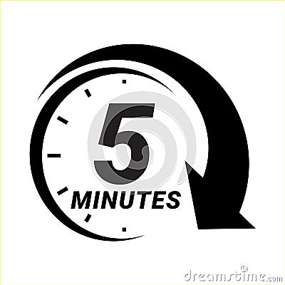 Minute timer icons. sign for ten minutes. Vector Illustration