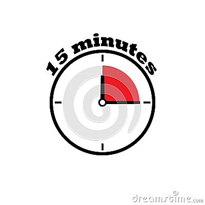 15 minutes clock dial Vector Illustration