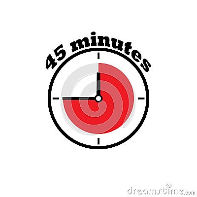 45 minutes clock dial Vector Illustration