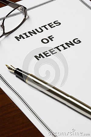 Minutes of Meeting Stock Photo