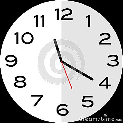 20 minutes past 11 o`clock analog clock icon Cartoon Illustration